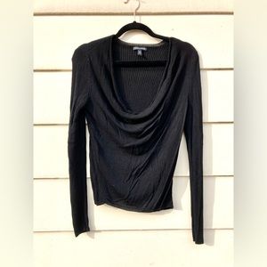 Eileen Fisher Ribbed Cowl Neck Long Sleeve Top